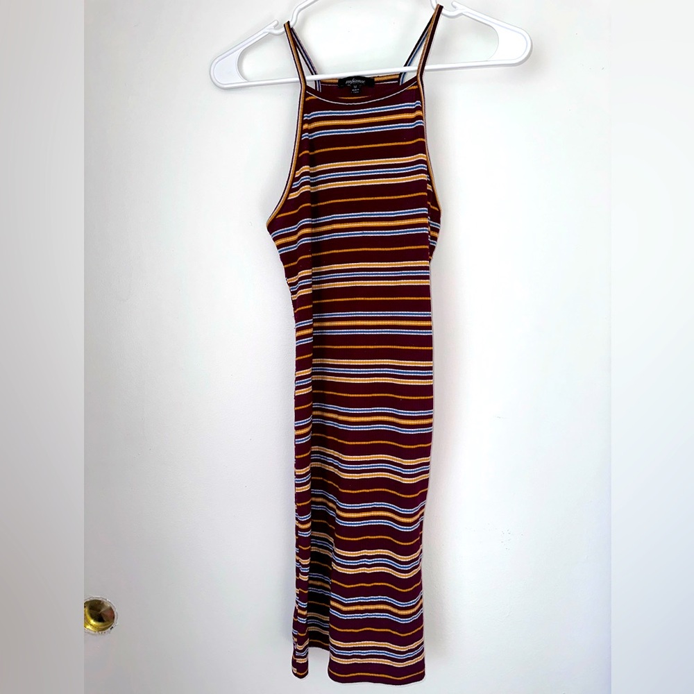 Retro Chic Striped Bodycon Midi Dress – Effortlessly Stylish & Flattering!